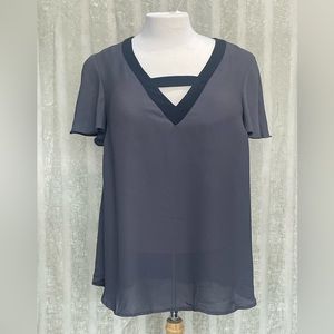 Torrid grey and black blouse
